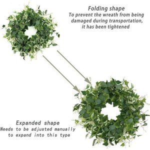 Artificial Green Eucalyptus Wreaths for Front Door Spring Summer Wreath